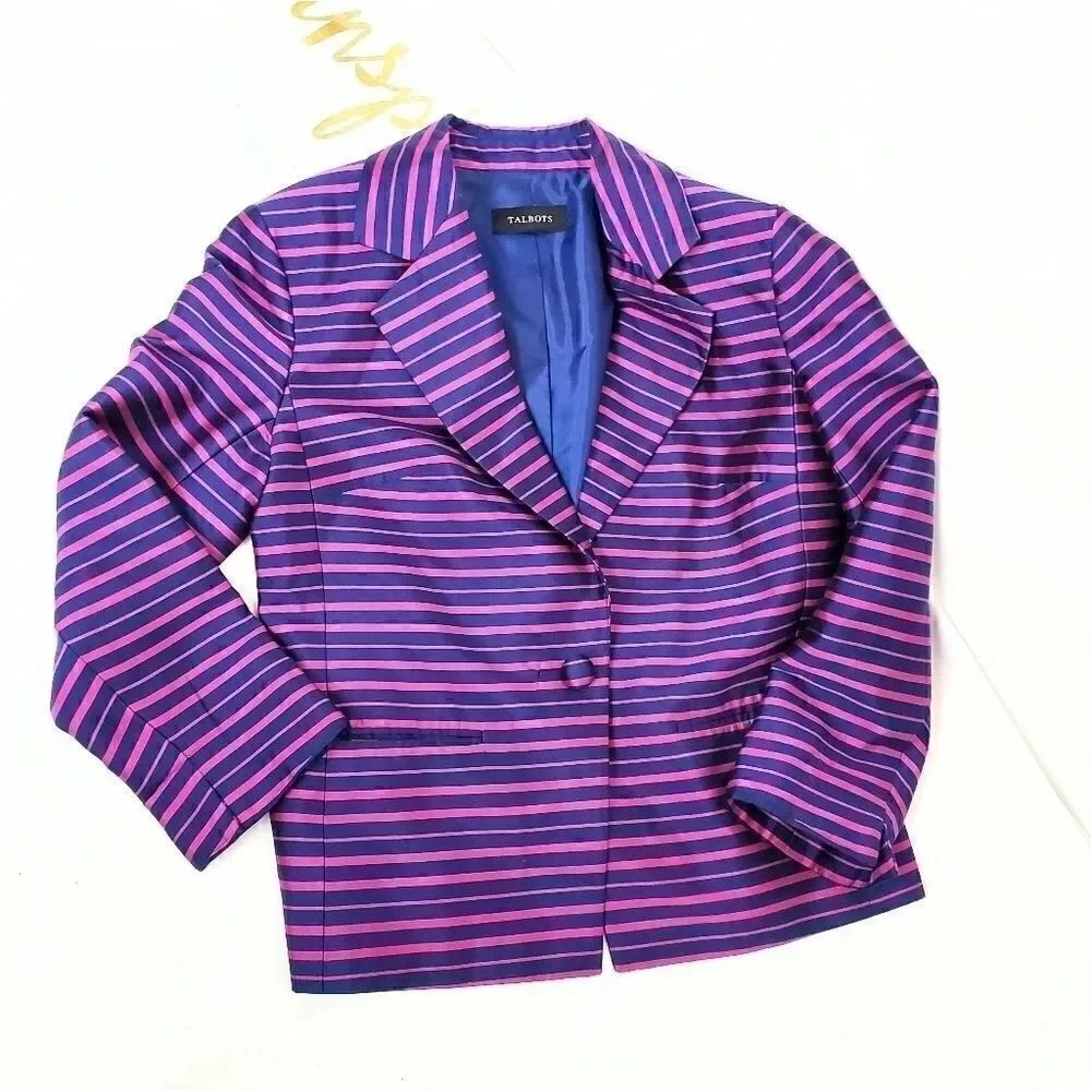 Talbots Silk Grace Doupioni Blazer Jacket